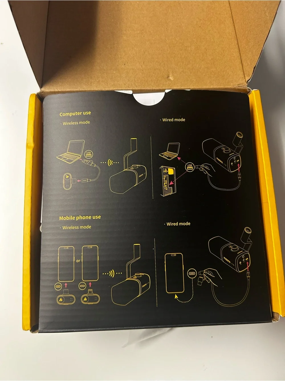 MAONO PD100W Wireless Gaming Microphone One-Click Noise Reduction Custom RGB